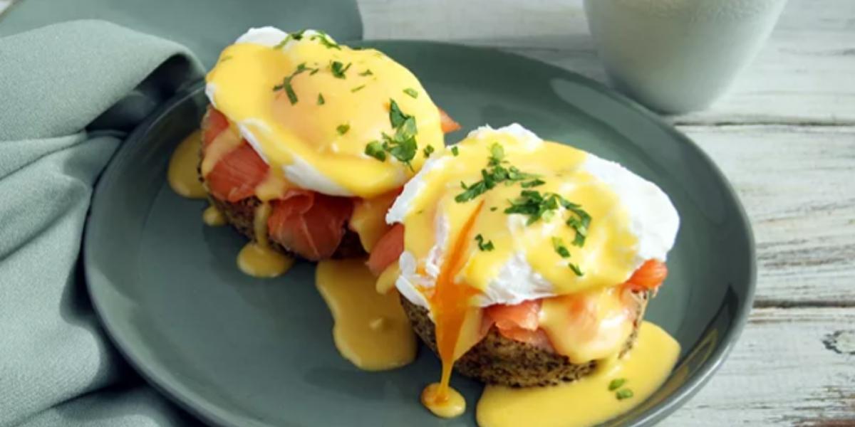 High protein, low-carb breakfast idea; Smoked salmon eggs benedict.