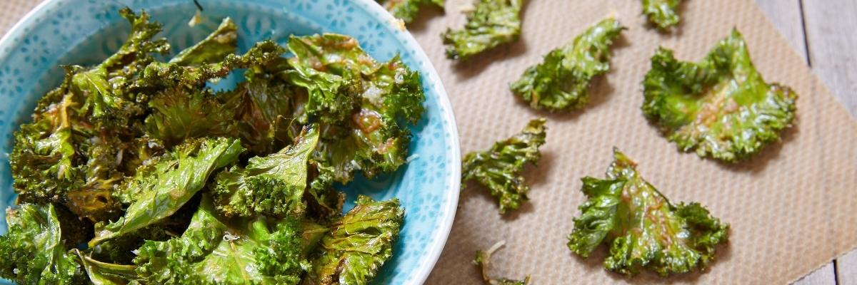 Homemade kale crisps.