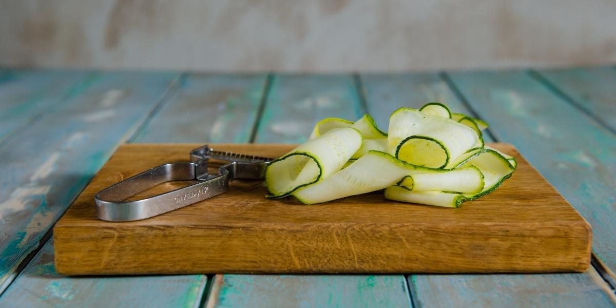 Ribbons of cougette; simple swaps for pasta or noodles.