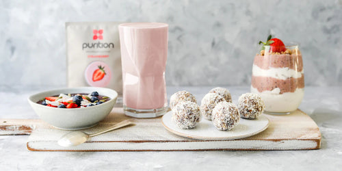 Purition Vegan shake, porridge and energy balls